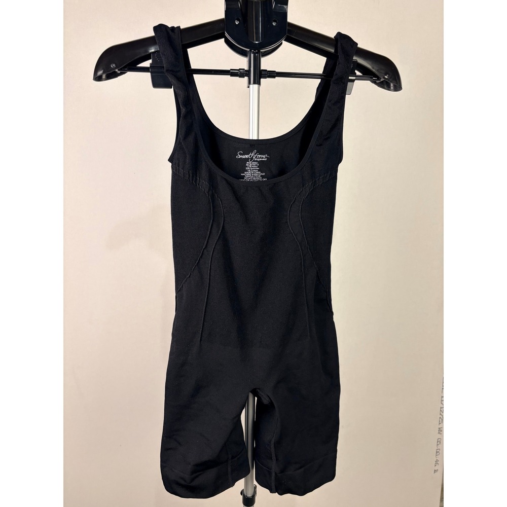 Smoothform Shapewear Bodysuit Black Compression Mid Thigh Shaper Large